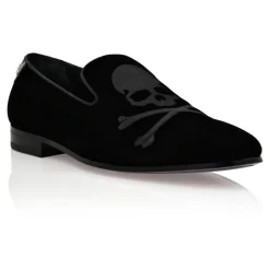 Heren Philipp Plein Velvet Loafers Skull&Bones