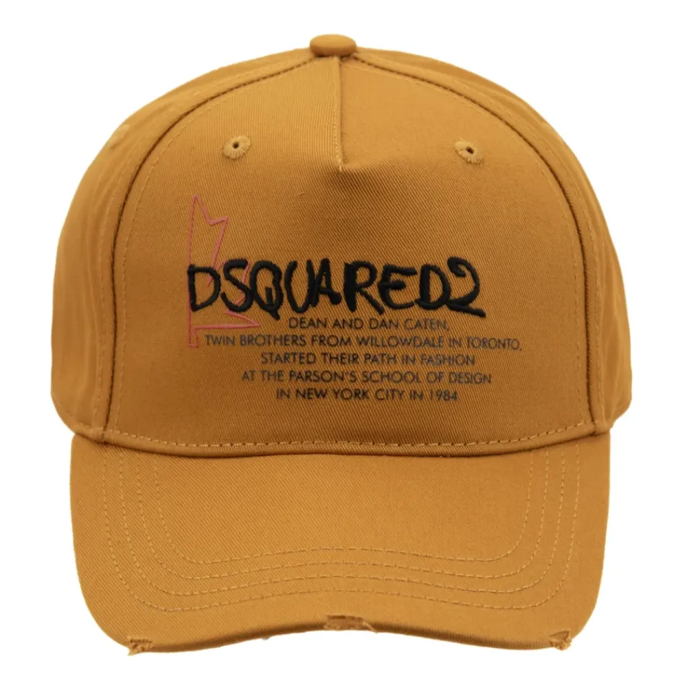 Heren Dsquared2 Petten^Verstelbare katoenen baseballpet met reliëfletters