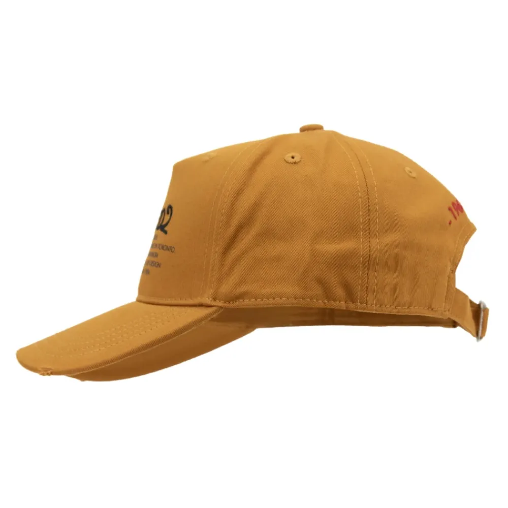 Heren Dsquared2 Petten^Verstelbare katoenen baseballpet met reliëfletters