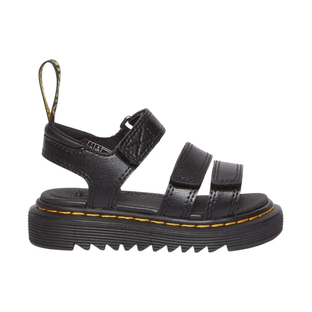 Dr. Martens Sandalen^Verstelbare leren sandalen met klittenbandsluiting