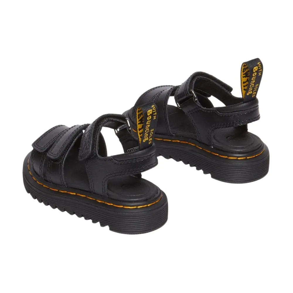 Dr. Martens Sandalen^Verstelbare leren sandalen met klittenbandsluiting