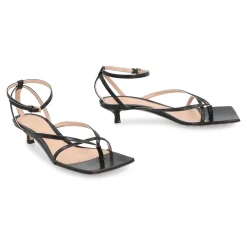 DAMES Bottega Veneta Verstelbare leren sandalen met kittenhakken