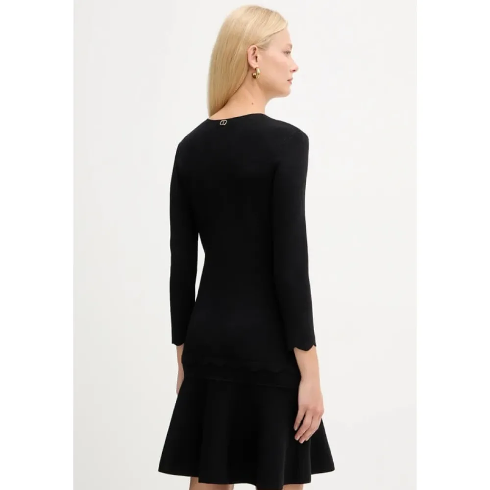 DAMES Twinset Vestido Bordes Festoneados