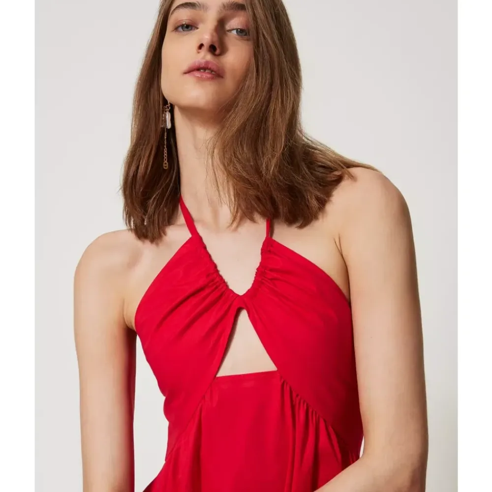 DAMES Twinset Jurken^Vestido Largo Popelina Volantes