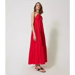 DAMES Twinset Jurken^Vestido Largo Popelina Volantes