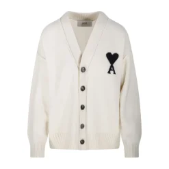 DAMES Ami Paris Truien & Vesten^V-hals Gevilte Merino Cardigan