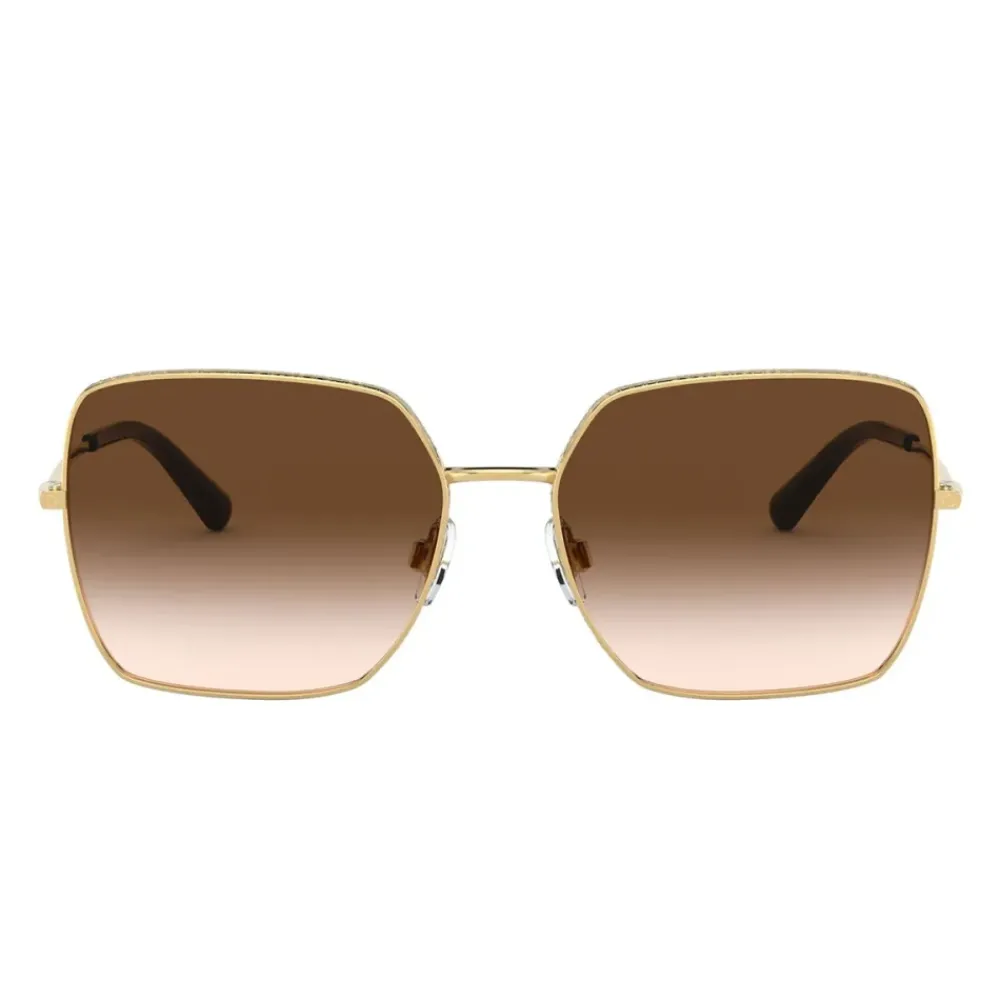 DAMES Dolce & Gabbana Zonnebrillen|Zonnebrillen^Vierkante metalen zonnebril met dunne pootjes