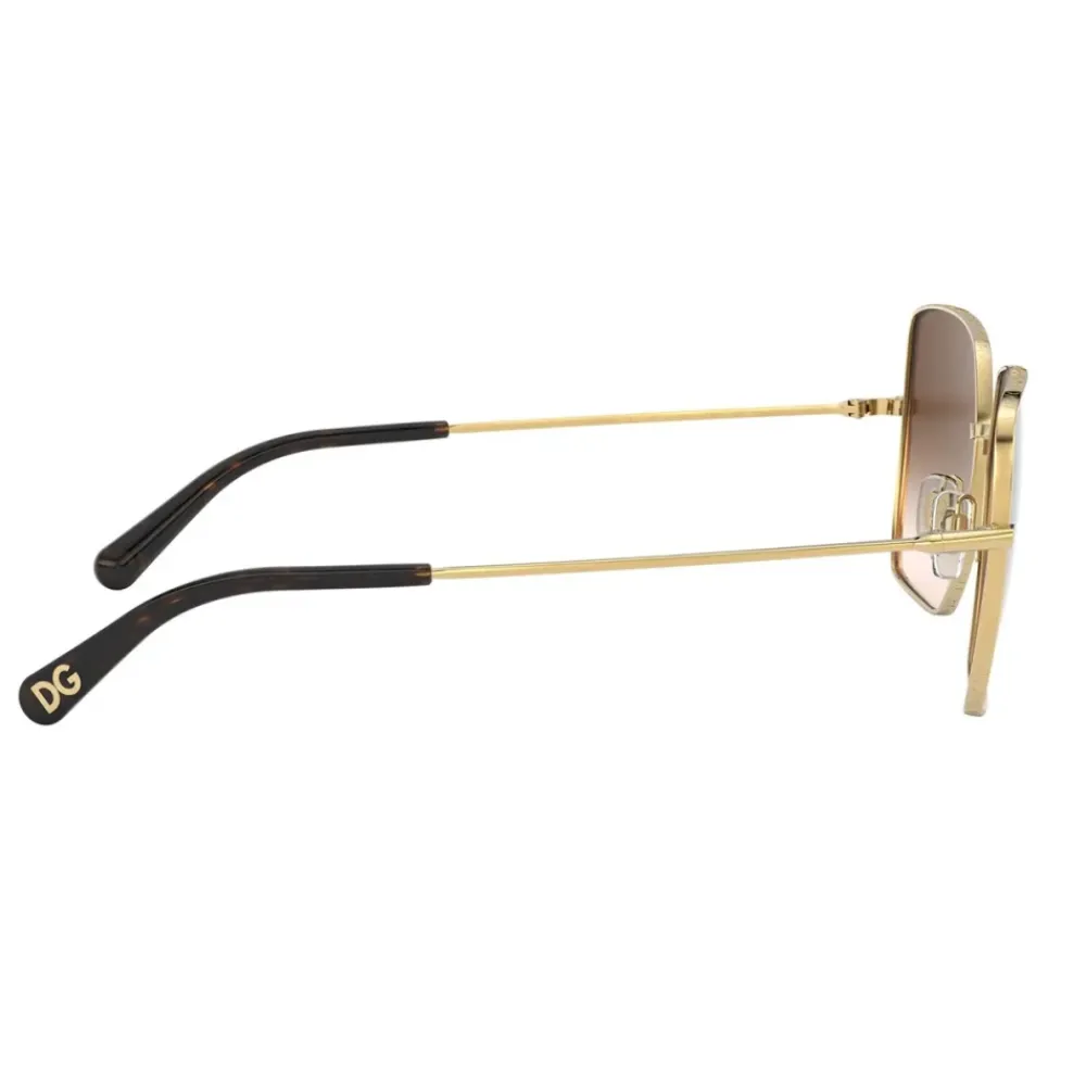 DAMES Dolce & Gabbana Zonnebrillen|Zonnebrillen^Vierkante metalen zonnebril met dunne pootjes