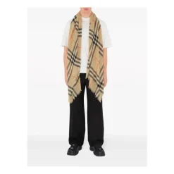 DAMES Burberry Sjaals^Vintage Check Wollen Sjaal Rafelrand