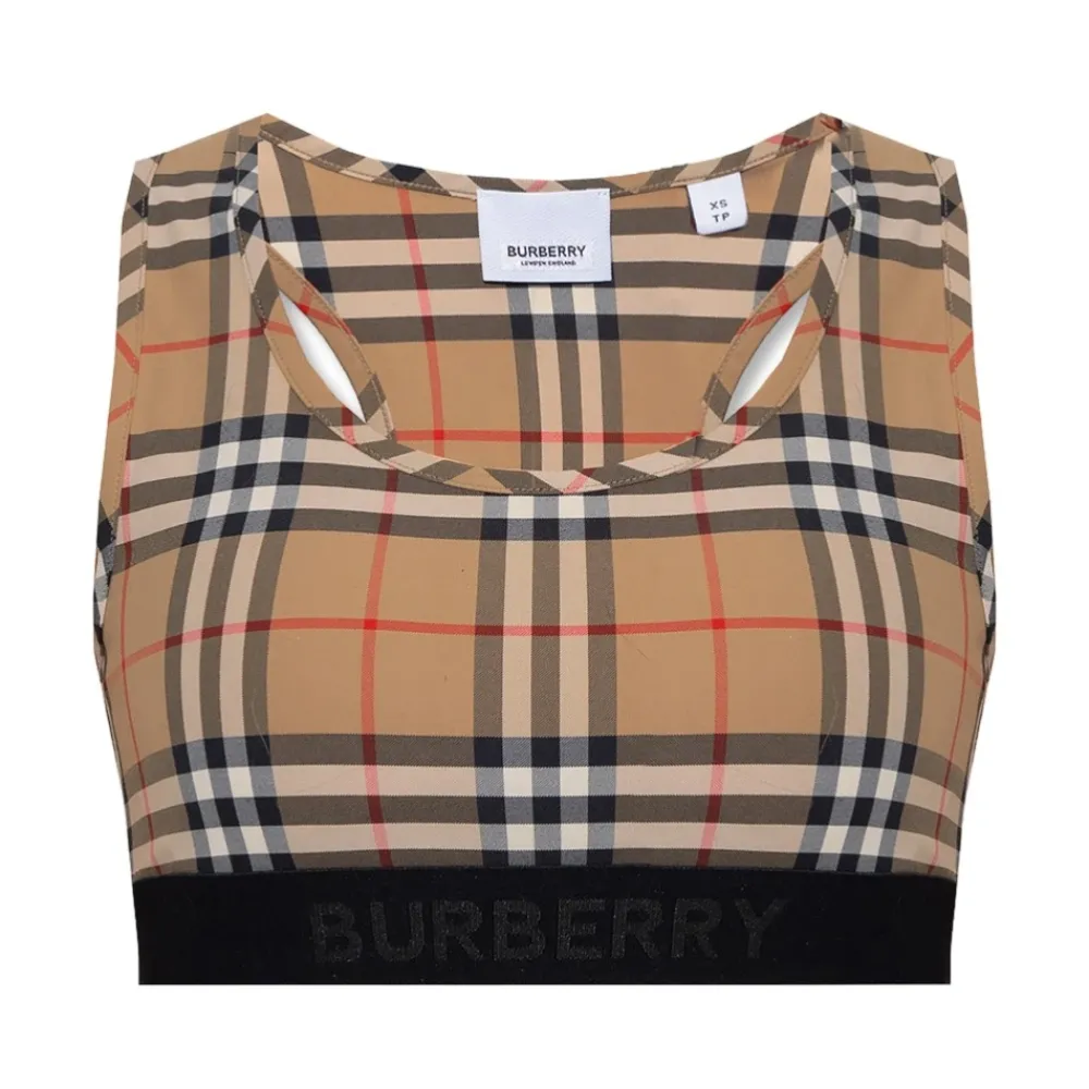 Burberry Sport Bh'S & Ondergoed|Sportshirts^Vintage Check-Printed Sportbeha