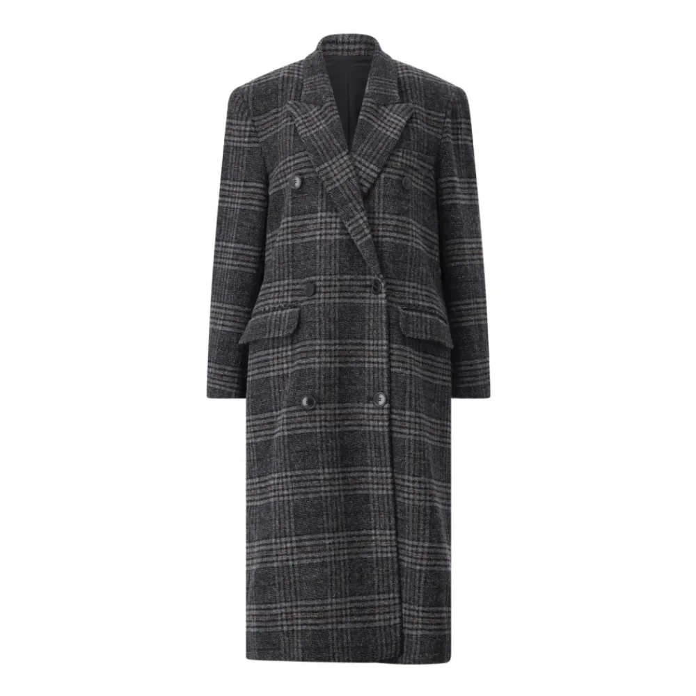 DAMES Isabel Marant Trenchcoats & Mantels^Vintage Geruite Wollen Jas