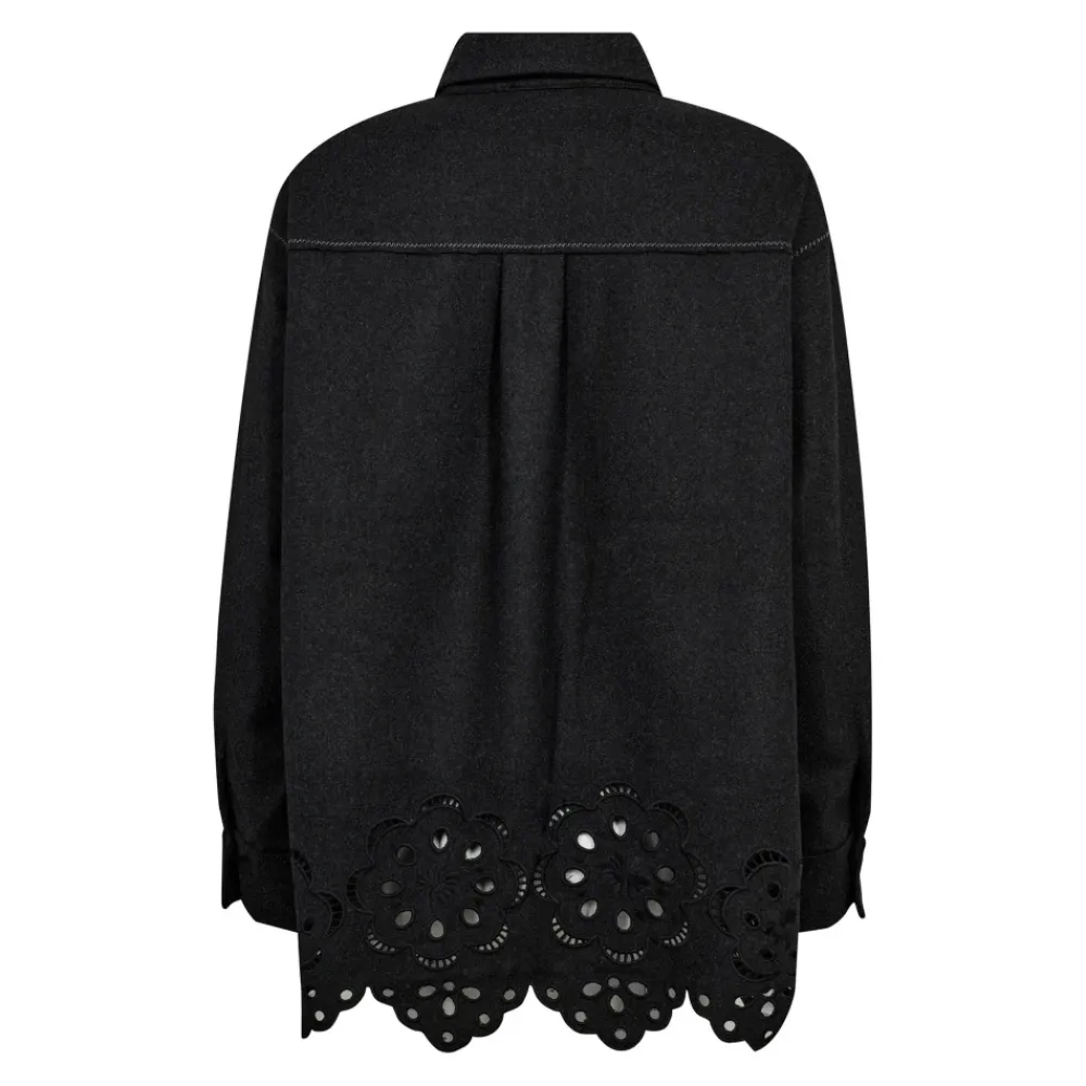 DAMES Co'Couture WarrenCC Wool Embroidery Shirt Bluse 35151