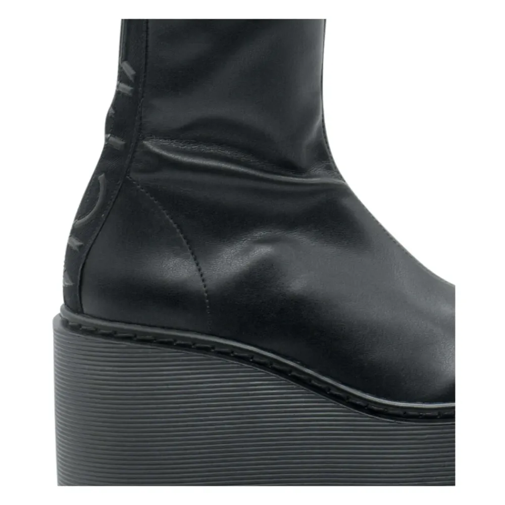 DAMES Vic Matié Sleehakken^Wedge Boot Stripy in Black