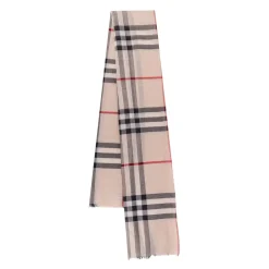 Heren Burberry Sjaals^Wide Check Wool-Silk Scarf