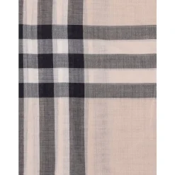 Heren Burberry Sjaals^Wide Check Wool-Silk Scarf