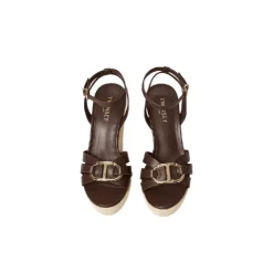 DAMES Twinset Wig Sandalen in Koord en Leer