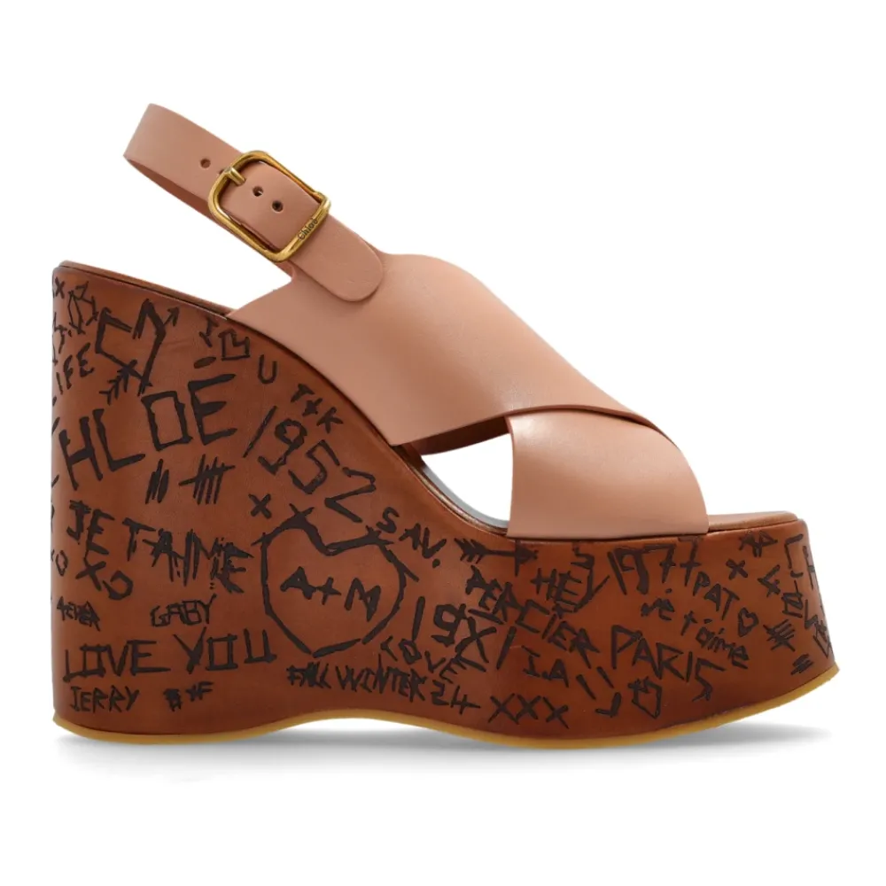 DAMES Chloé Sleehakken^Wig sandalen Maxime