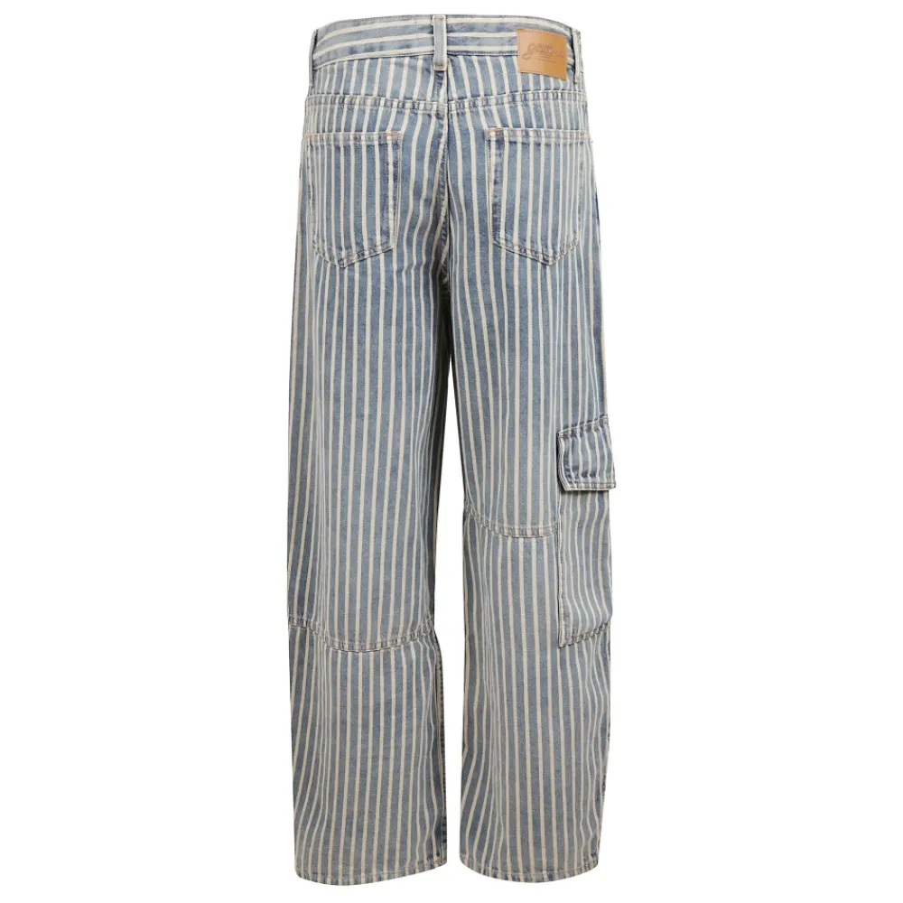 DAMES Ganni Jeans^Wijde Pasvorm Gestreepte Jeans met Cargo Zakken