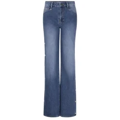 DAMES Dante 6 Jeans^Wijde Pijp Knoop-Op Jeans in Vintage Indigo