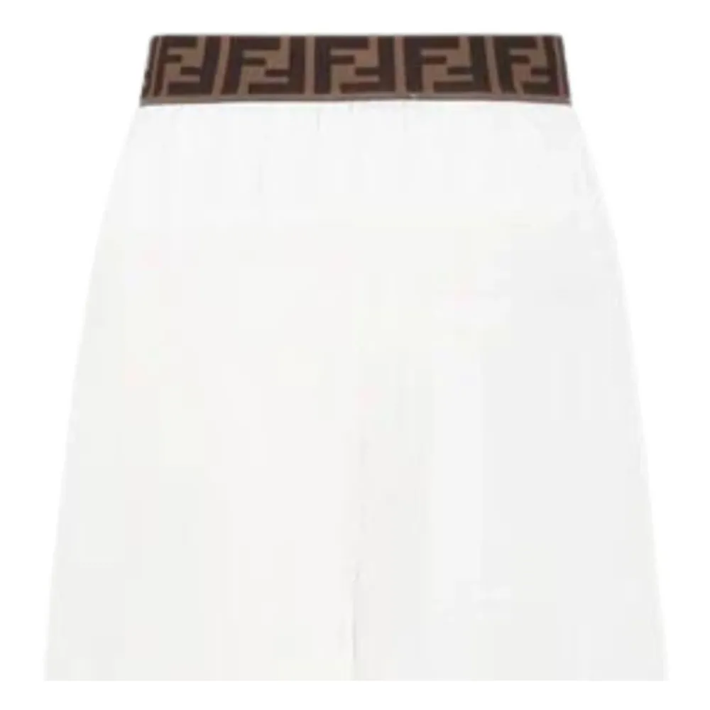 Fendi Wijde Pijpen Broek met Logo Tailleband