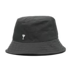 DAMES Ami Paris Hoeden^Wijde rand antraciet nylon hoed