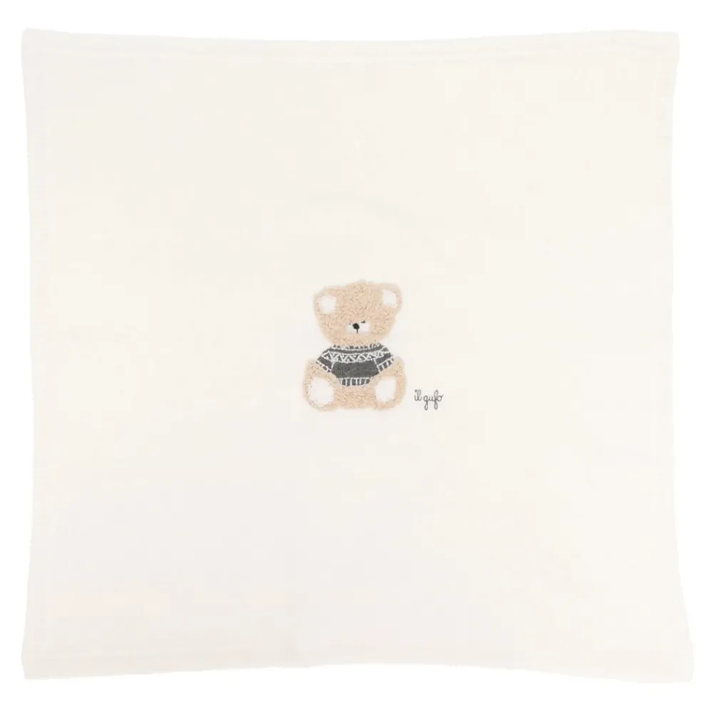 Il Gufo Sjaals^Wiegdeken met Geborduurde Beer