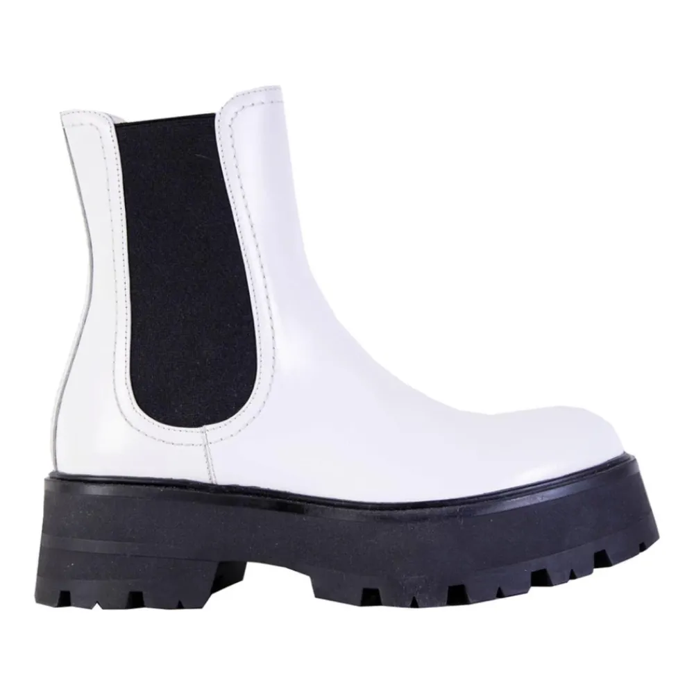 DAMES Alexander McQueen Chelseaboots^Witte en e leren Chelsea laarzen