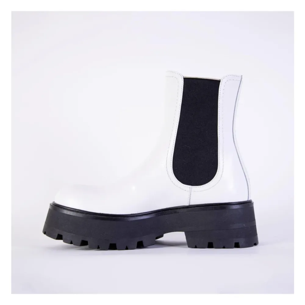 DAMES Alexander McQueen Chelseaboots^Witte en e leren Chelsea laarzen