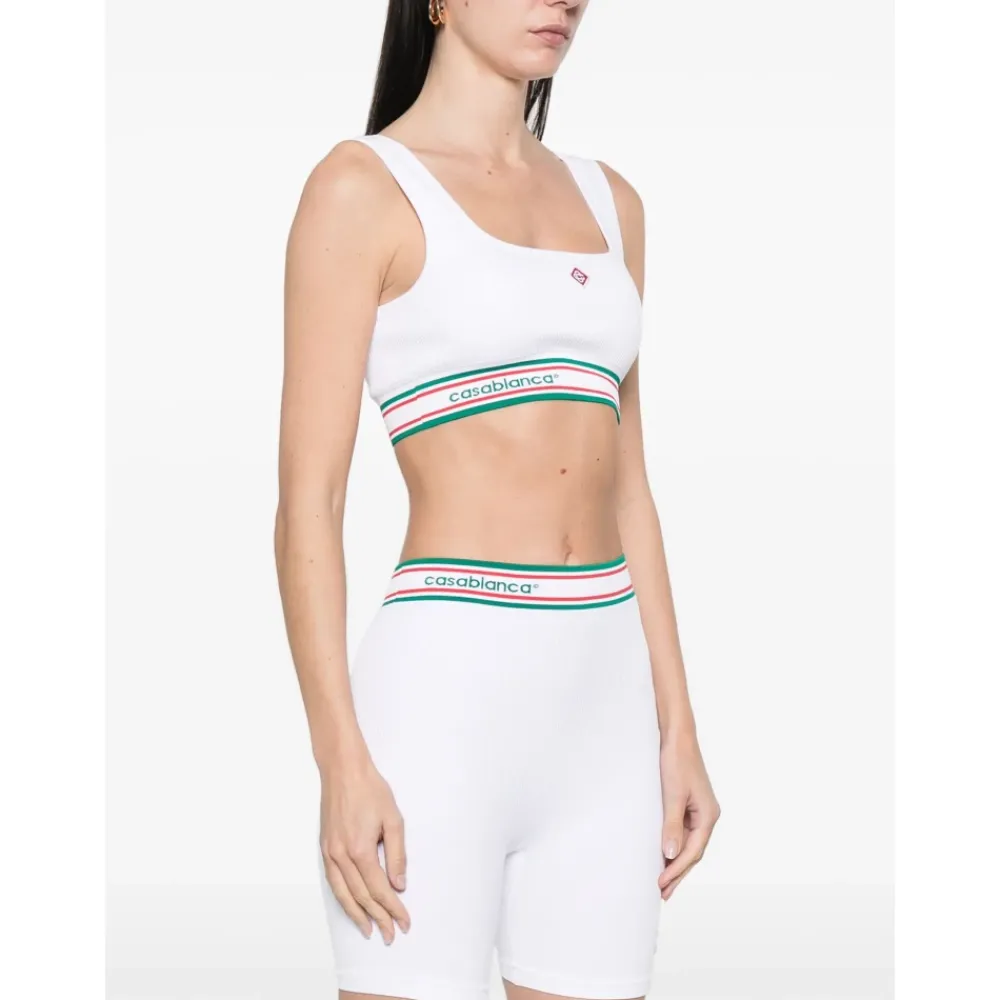 DAMES Casablanca te Geribbelde Naadloze Top met Diamant Monogram