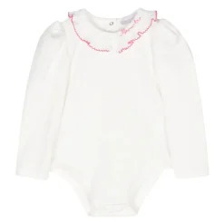 Monnalisa Bodysuits & Sets^te Katoenen Jersey Top met Ruchekraag