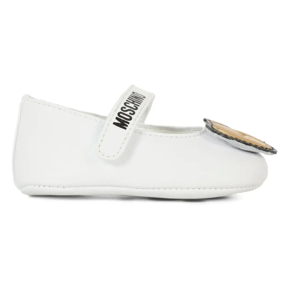 Moschino Ballerina'S^te Leren Ballerina's met Teddybeer Patch