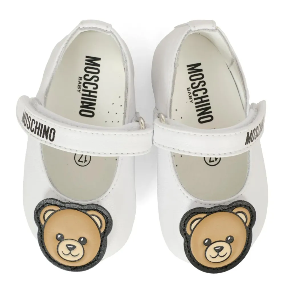 Moschino Ballerina'S^te Leren Ballerina's met Teddybeer Patch