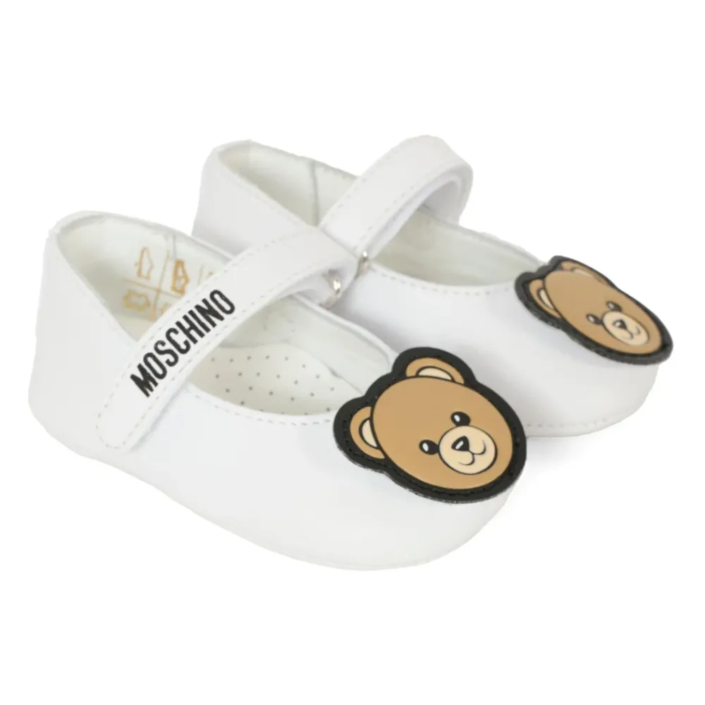 Moschino Ballerina'S^te Leren Ballerina's met Teddybeer Patch