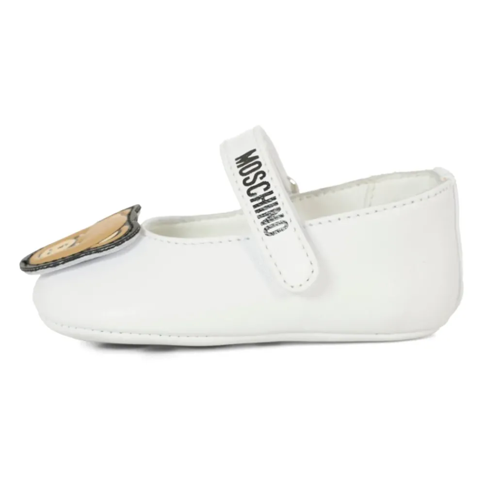 Moschino Ballerina'S^te Leren Ballerina's met Teddybeer Patch