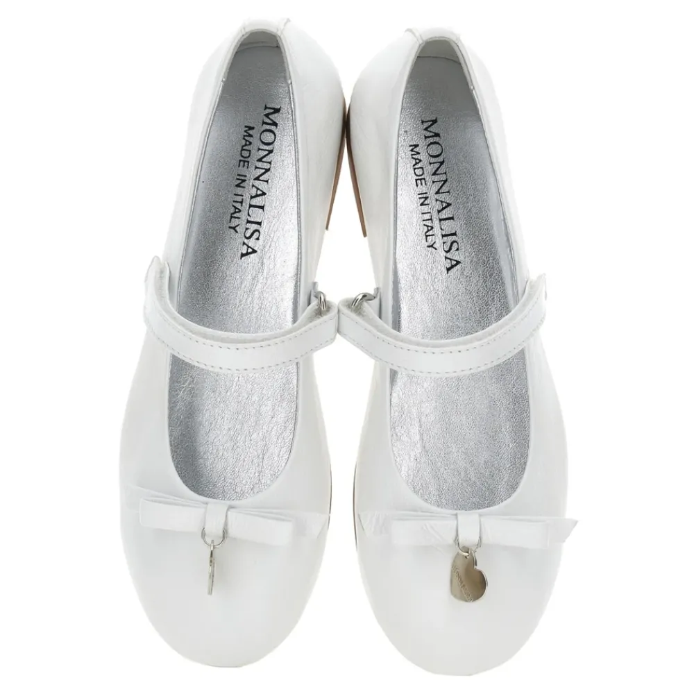 Monnalisa Ballerina'S^te Leren Ballet Flats met Enkelband