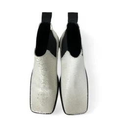 DAMES Vic Matié Chelseaboots^te leren enkellaars reptielpatroon