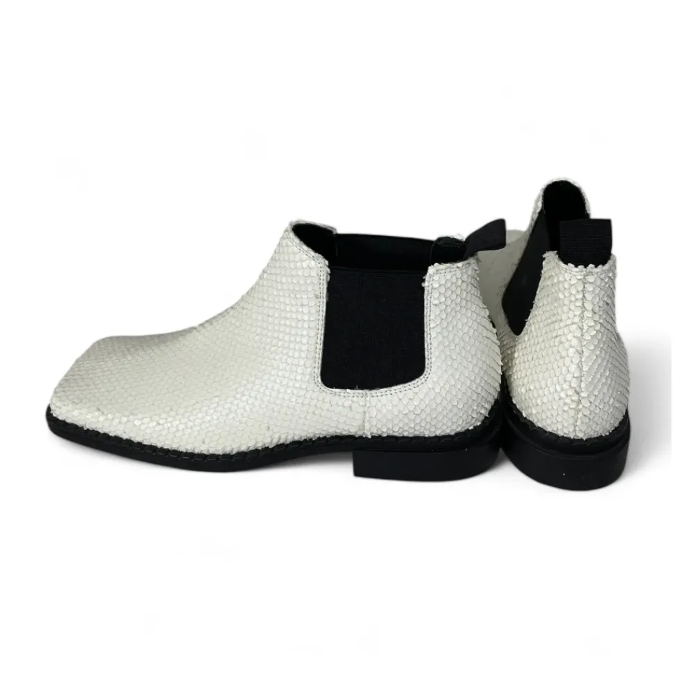 DAMES Vic Matié Chelseaboots^te leren enkellaars reptielpatroon