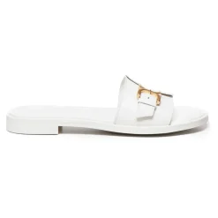 DAMES Chloé te leren sandalen met gesp en microhak