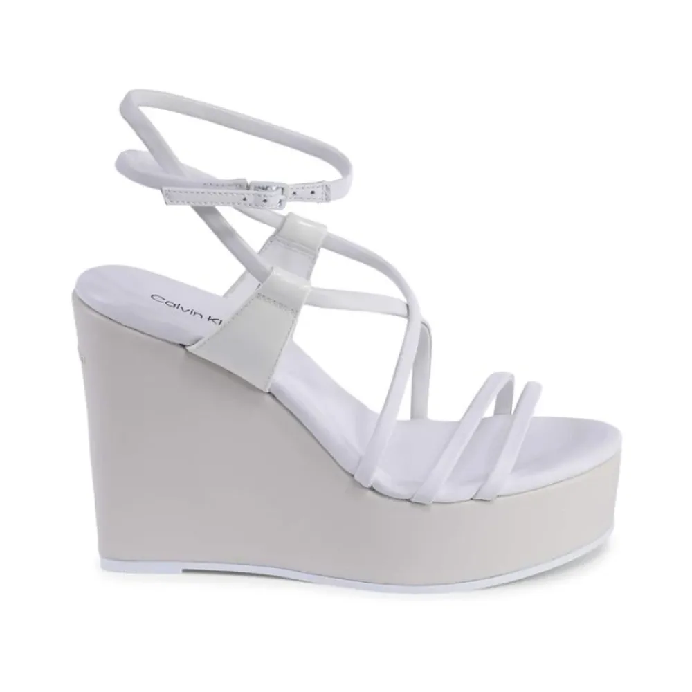 DAMES Calvin Klein Sleehakken^te leren sleehak sandalen