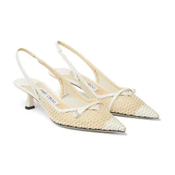 DAMES Jimmy Choo te Mesh Lage Hak Slingback Schoenen
