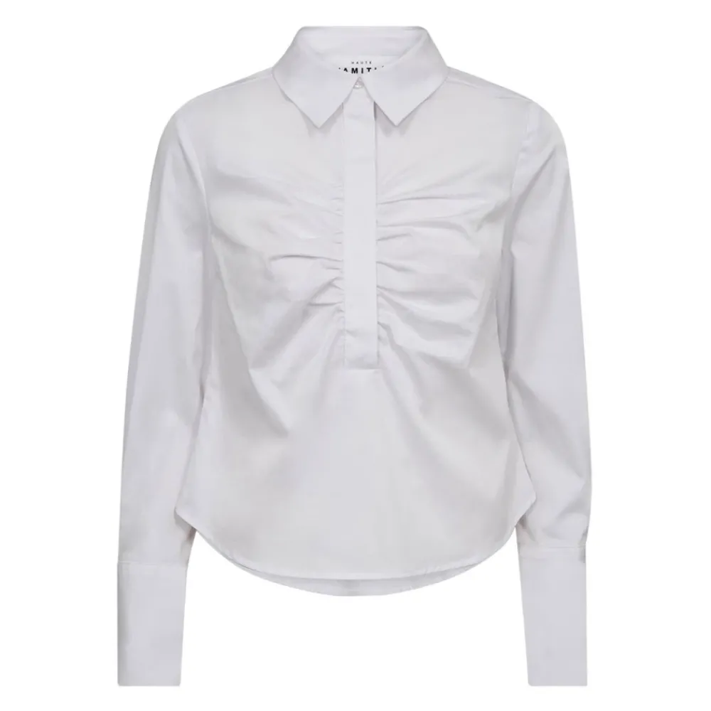 DAMES Haute L'Amitié Blouses^te Pure Placket Shirt Lange Mouw