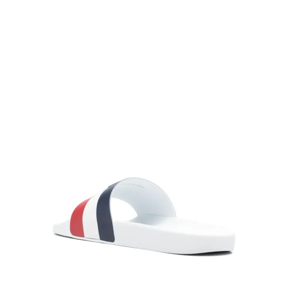 Heren Moncler te Slide Sandalen met Logoband