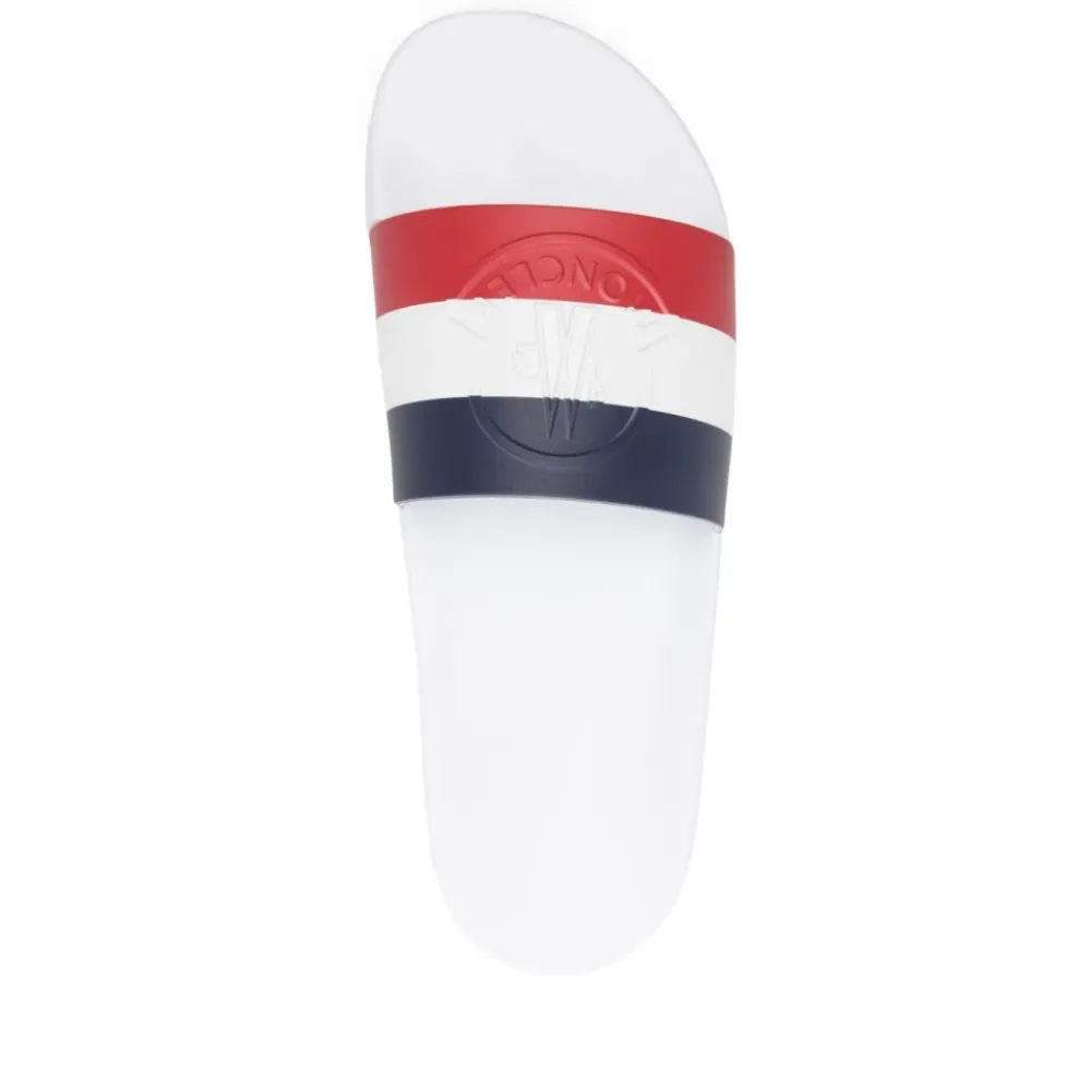 Heren Moncler te Slide Sandalen met Logoband