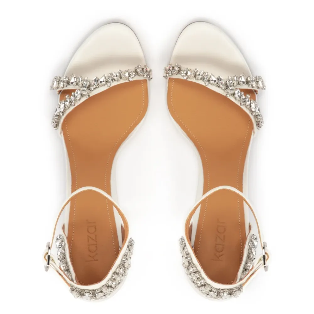 DAMES Kazar te trouwsandalen versierd met zirkonen