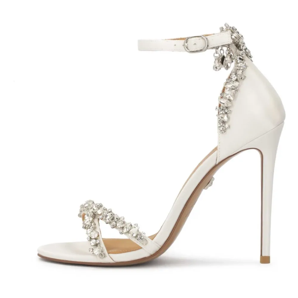 DAMES Kazar te trouwsandalen versierd met zirkonen