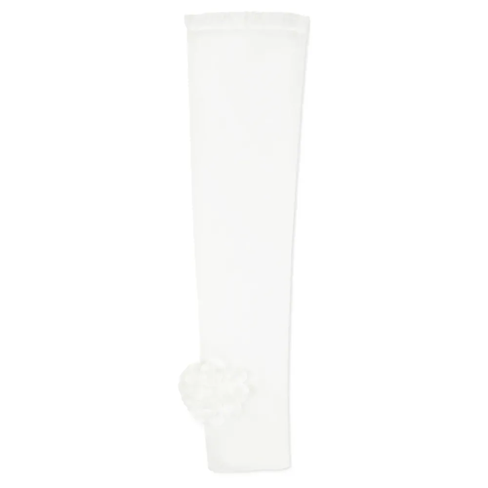 Monnalisa te Tule Handschoenen met Bloemenapplicatie