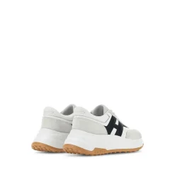 DAMES Hogan Wit/Zwarte Leren Sneakers