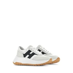 DAMES Hogan Wit/Zwarte Leren Sneakers