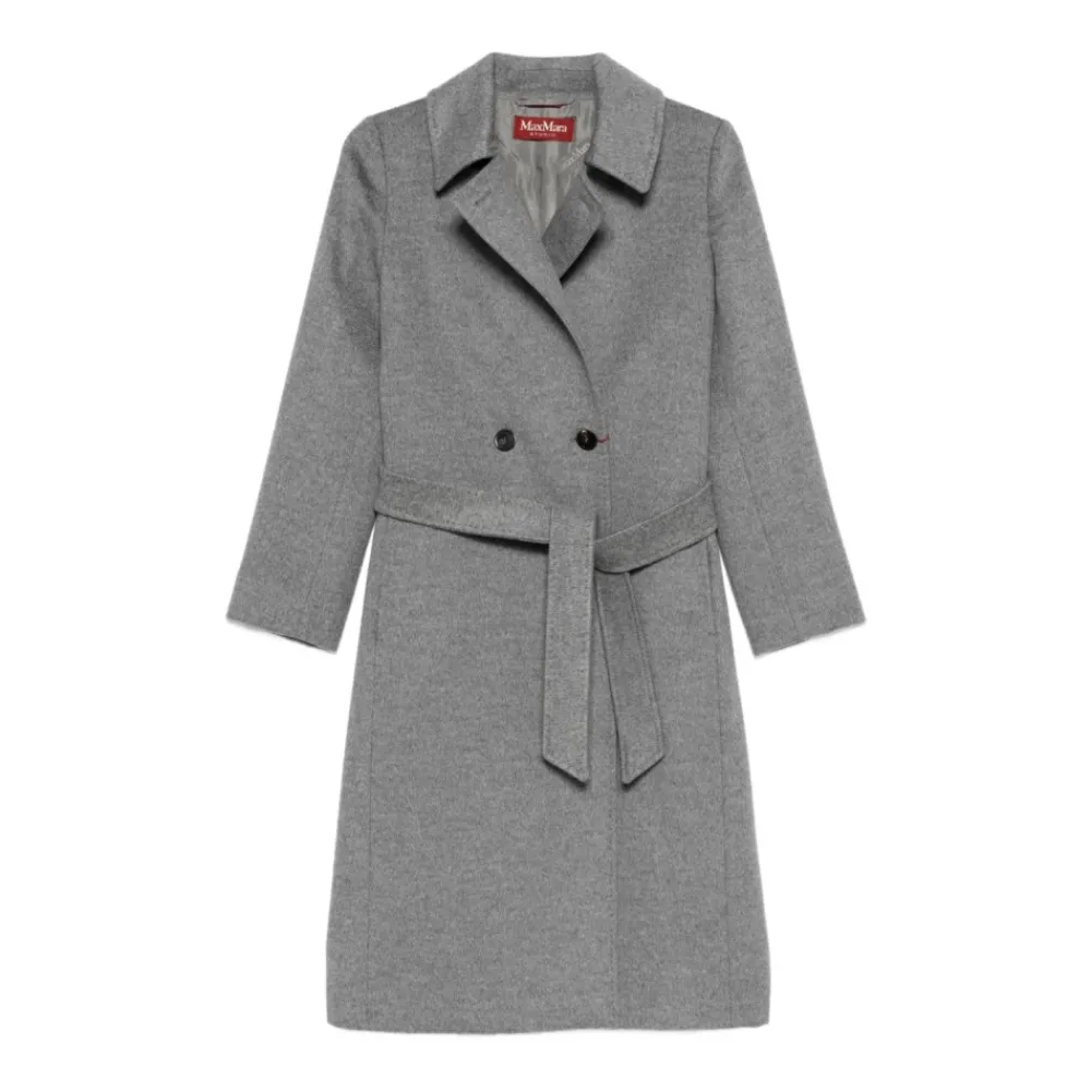 DAMES Max Mara Studio Wollen drap jas met dubbele kraag