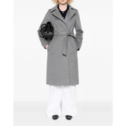 DAMES Max Mara Studio Wollen drap jas met dubbele kraag